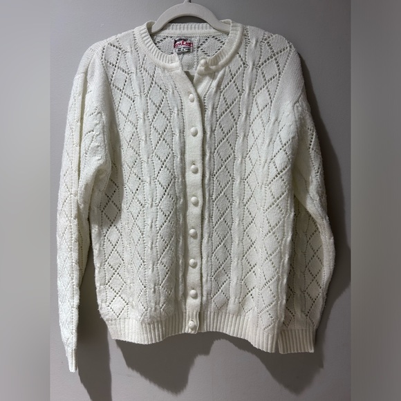 Vintage Knit Cardigan Argyle Pattern - Picture 5 of 5